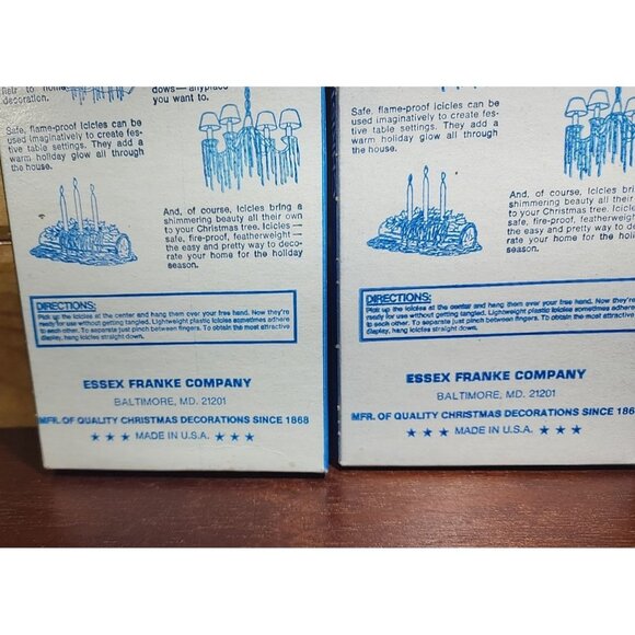 2 Boxes Vintage Christmas Tree ICICLES 500 Strands Garland 18" Silver USA Tinsel - Picture 4 of 4